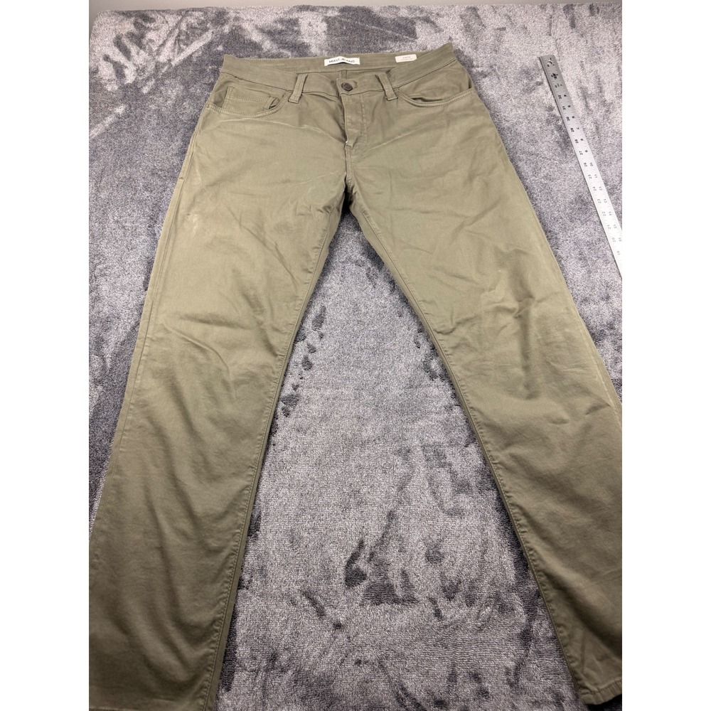Mavi Zach Straight Leg Pants Mens 34x32 Olive Green Twill Stretch Chino Trousers